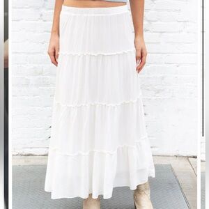 brandy melville white izzy maxi skirt